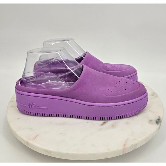 Nike Air Force 1 Mule Slippers – Purple Plush Slide-On Comfort - Picture 4 of 9